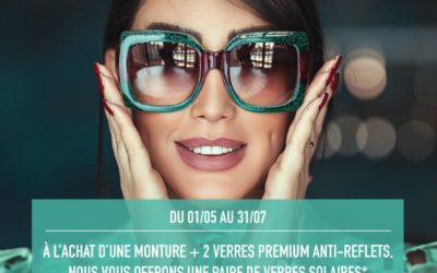 Votre paire de verres solaires offerte chez votre opticiens EnVue